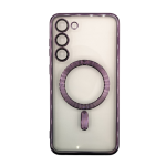 Premium Clear TPU Magsafe Design Case for Samsung Galaxy S22 - Deep Purple