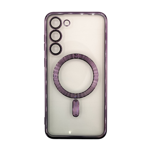 Premium Clear TPU Magsafe Design Case for Samsung Galaxy S23 - Deep Purple