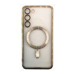 Premium Clear TPU Magsafe Design Case for Samsung Galaxy S22 - Gold