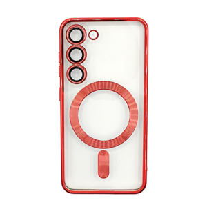 Premium Clear TPU Magsafe Design Case for Samsung Galaxy S23 - Red