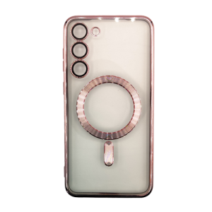 Premium Clear TPU Magsafe Design Case for Samsung Galaxy S23 Plus - Rose Golden