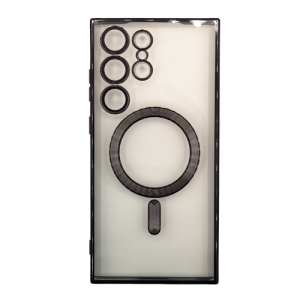 Premium Clear TPU Magsafe Design Case for Samsung Galaxy S25 Ultra - Black