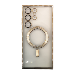 Premium Clear TPU Magsafe Design Case for Samsung Galaxy S25 Ultra - Gold