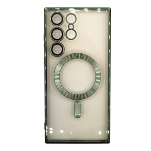 Premium Clear TPU Magsafe Design Case for Samsung Galaxy S25 Ultra - Green