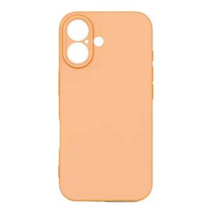 Premium Silicone, Lens Holes Case for Apple iPhone 16 - Orange