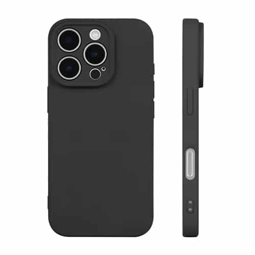 Premium Silicone, Lens Holes Case for Apple iPhone 17 Pro - Black