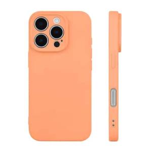 Premium Silicone, Lens Holes Case for Apple iPhone 16 Pro Max - Orange