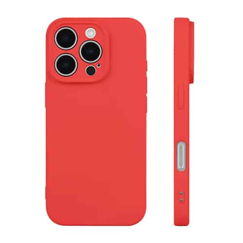 Premium Silicone, Lens Holes Case for Apple iPhone 17 Pro - Red