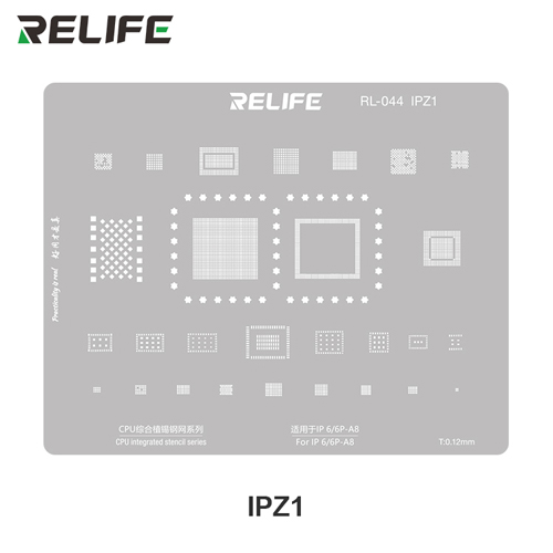 RELIFE RL-044 IP series CPU integrated Steel Stencil set / 11 pieces / IP6-16 series