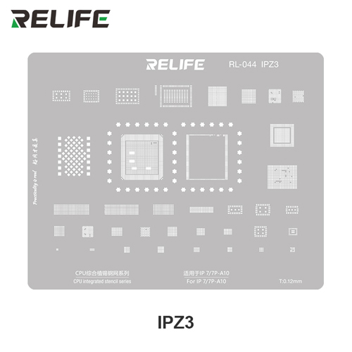 RELIFE RL-044 IP series CPU integrated Steel Stencil set / 11 pieces / IP6-16 series