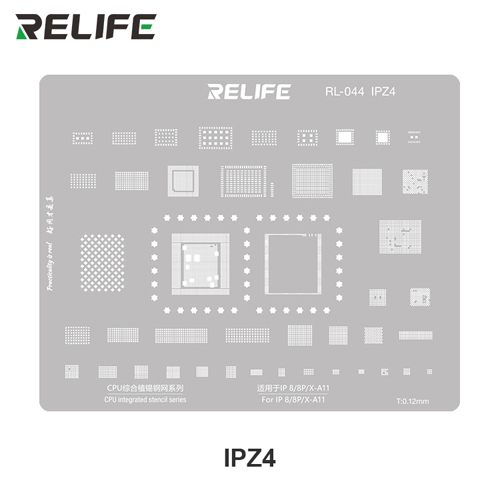 RELIFE RL-044 IP series CPU integrated Steel Stencil set / 11 pieces / IP6-16 series