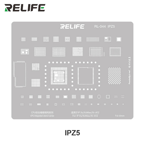 RELIFE RL-044 IP series CPU integrated Steel Stencil set / 11 pieces / IP6-16 series