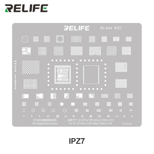 RELIFE RL-044 IP series CPU integrated Steel Stencil set / 11 pieces / IP6-16 series