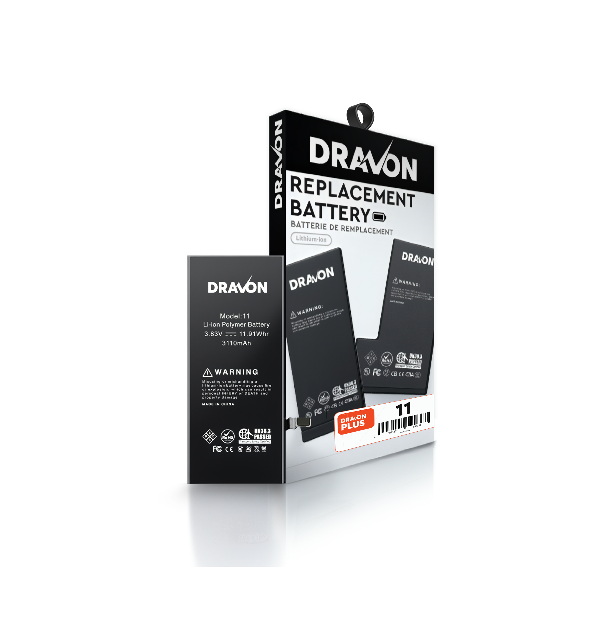 Replacement Battery Compatible for iPhone 11 (DRAVON Plus)