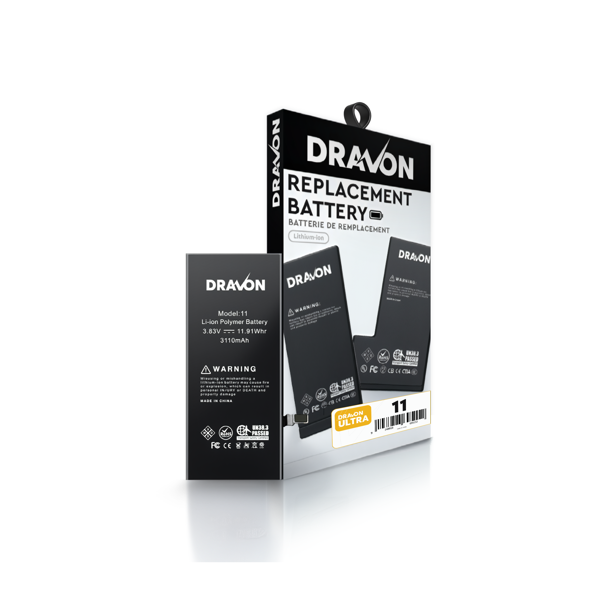 Replacement Battery Compatible for iPhone 11 (DRAVON Ultra)