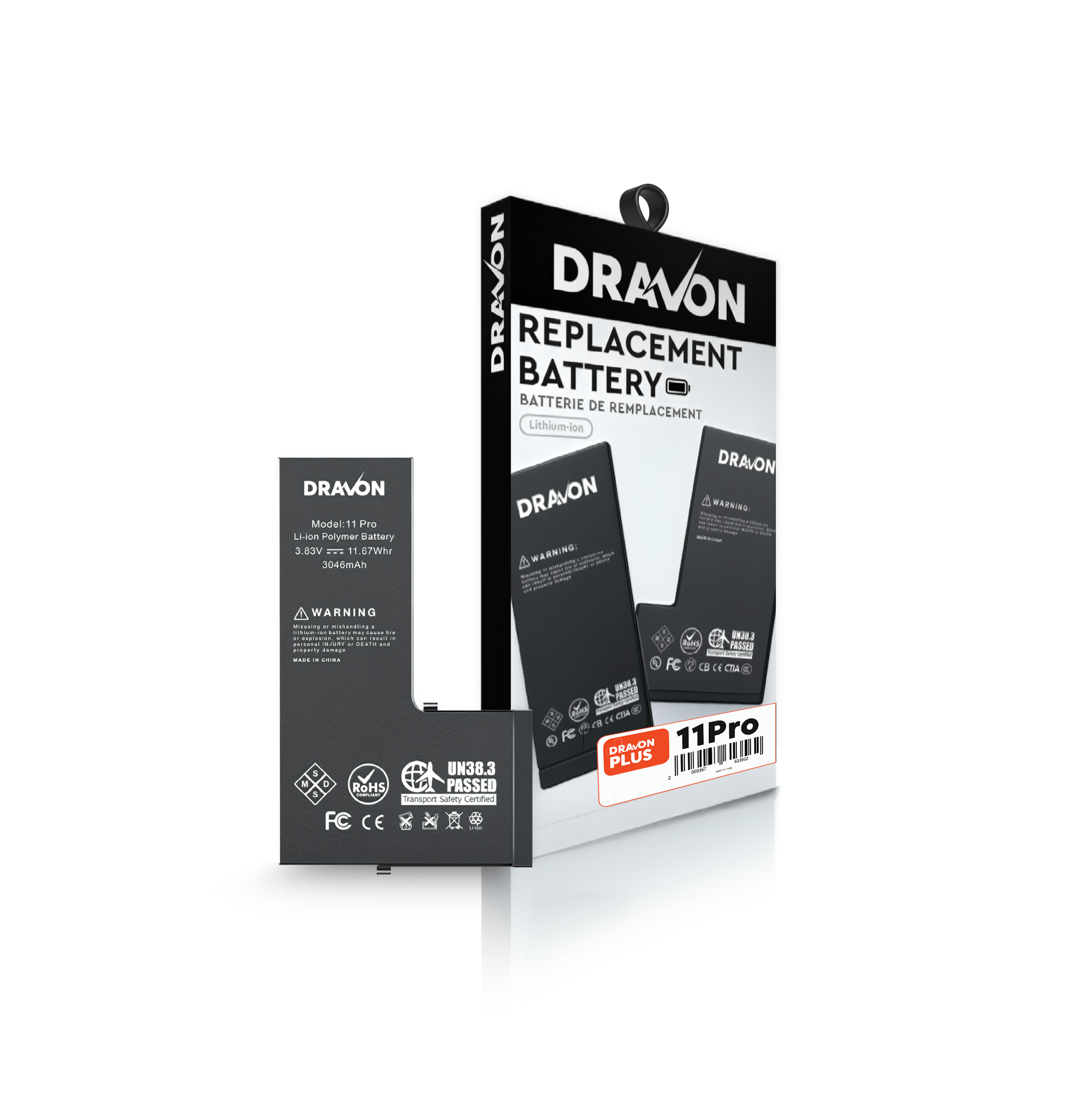 Replacement Battery Compatible for iPhone 11 Pro (DRAVON Plus)
