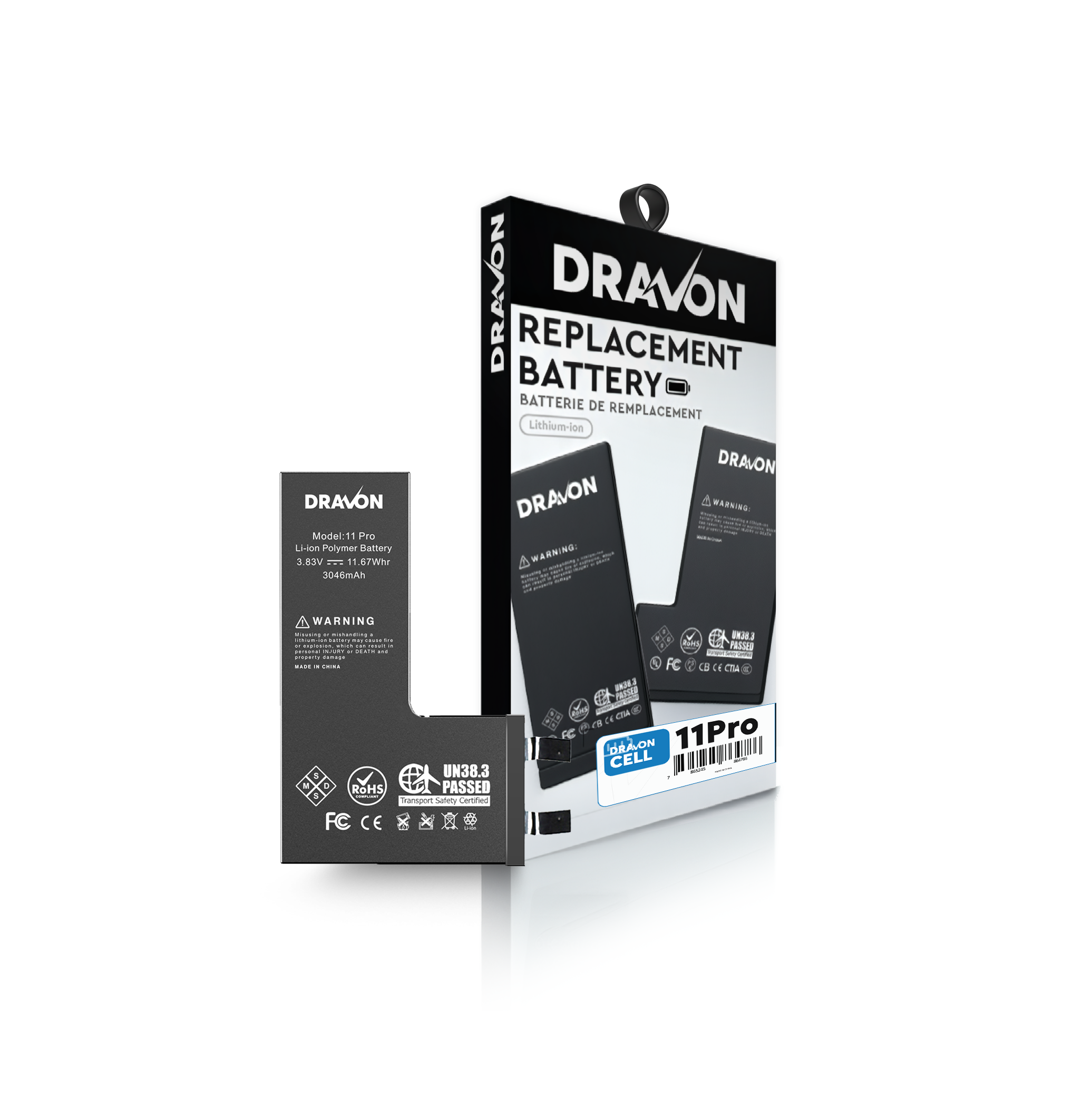 Replacement Battery Compatible for iPhone 11 Pro (Spot Welding Required) (DRAVON Cell)