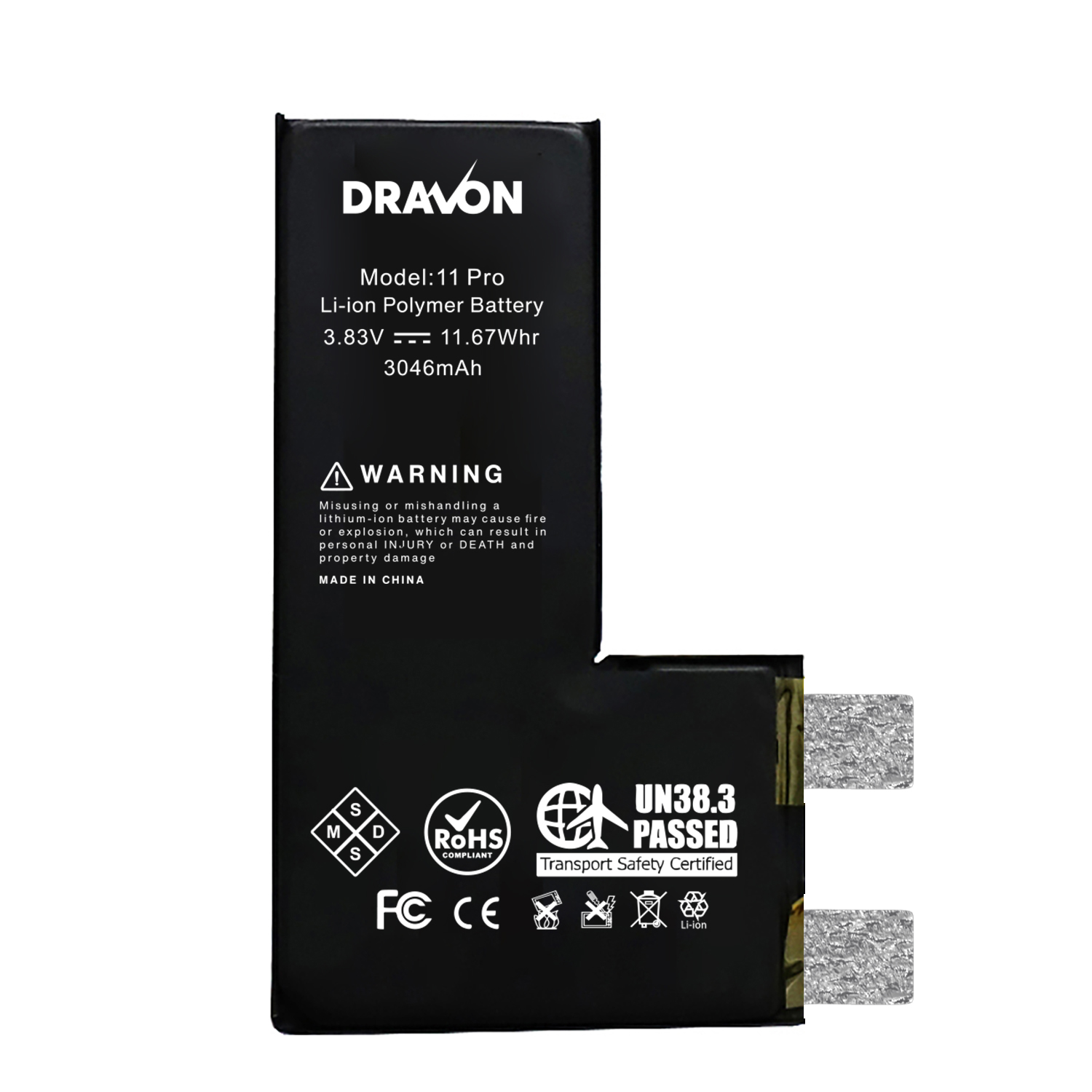 Replacement Battery Compatible for iPhone 11 Pro (Spot Welding Required) (DRAVON Cell)
