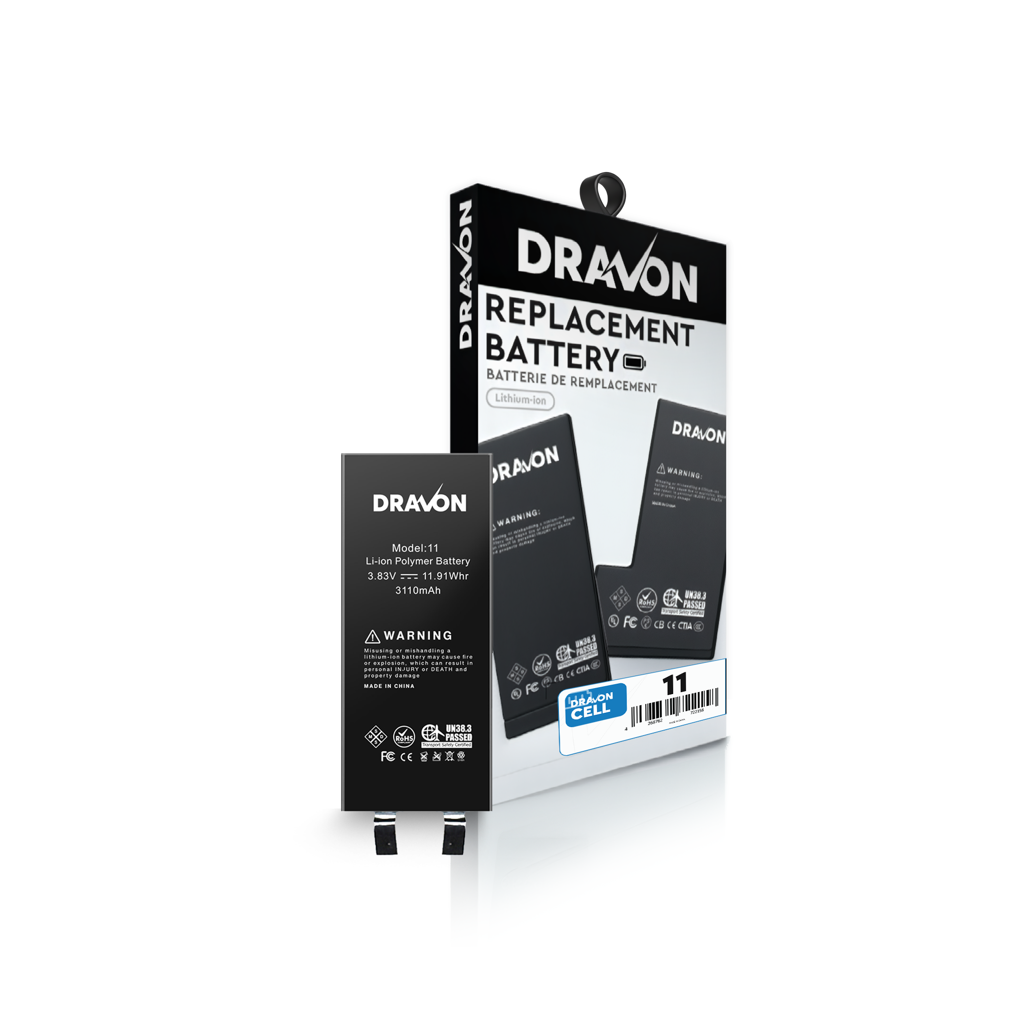 Replacement Battery Compatible for iPhone 11 (Spot Welding Required) (DRAVON Cell)