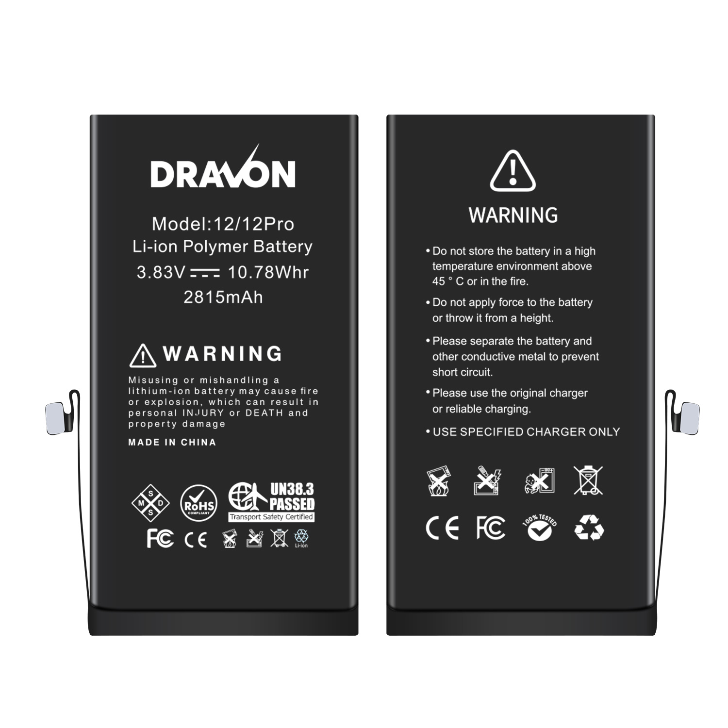 Replacement Battery Compatible for iPhone 12 / 12 Pro (DRAVON Ultra)