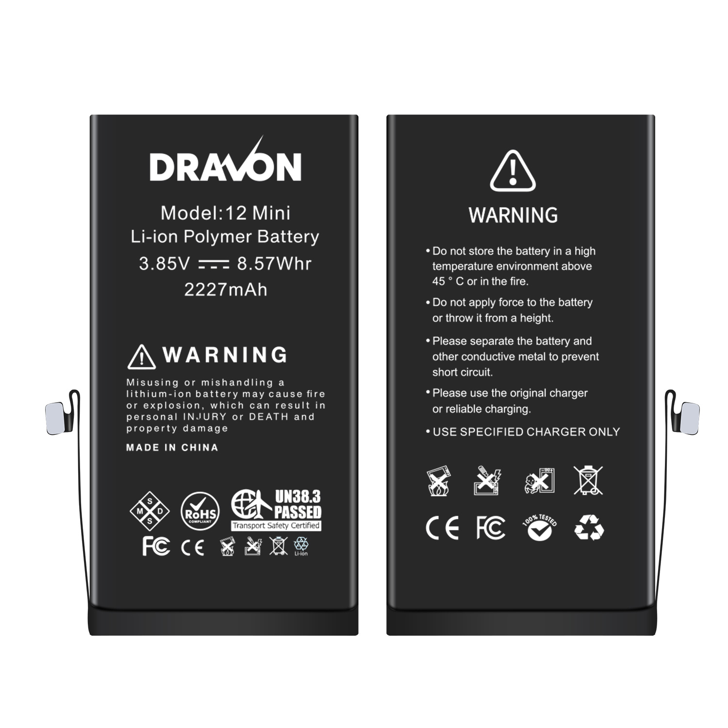 Replacement Battery Compatible for iPhone 12 Mini (DRAVON Plus)