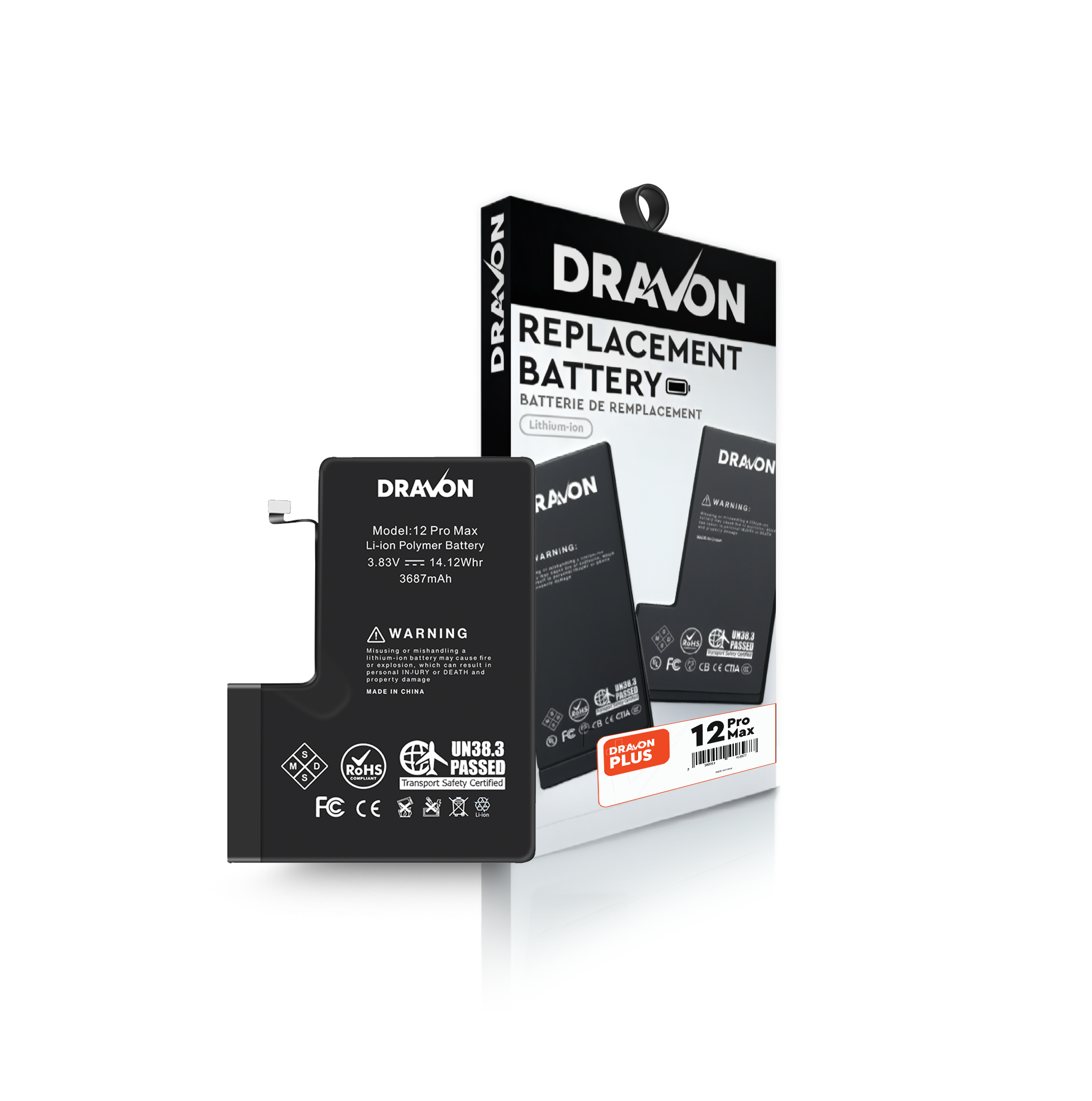 Replacement Battery Compatible for iPhone 12 Pro Max (DRAVON Plus)