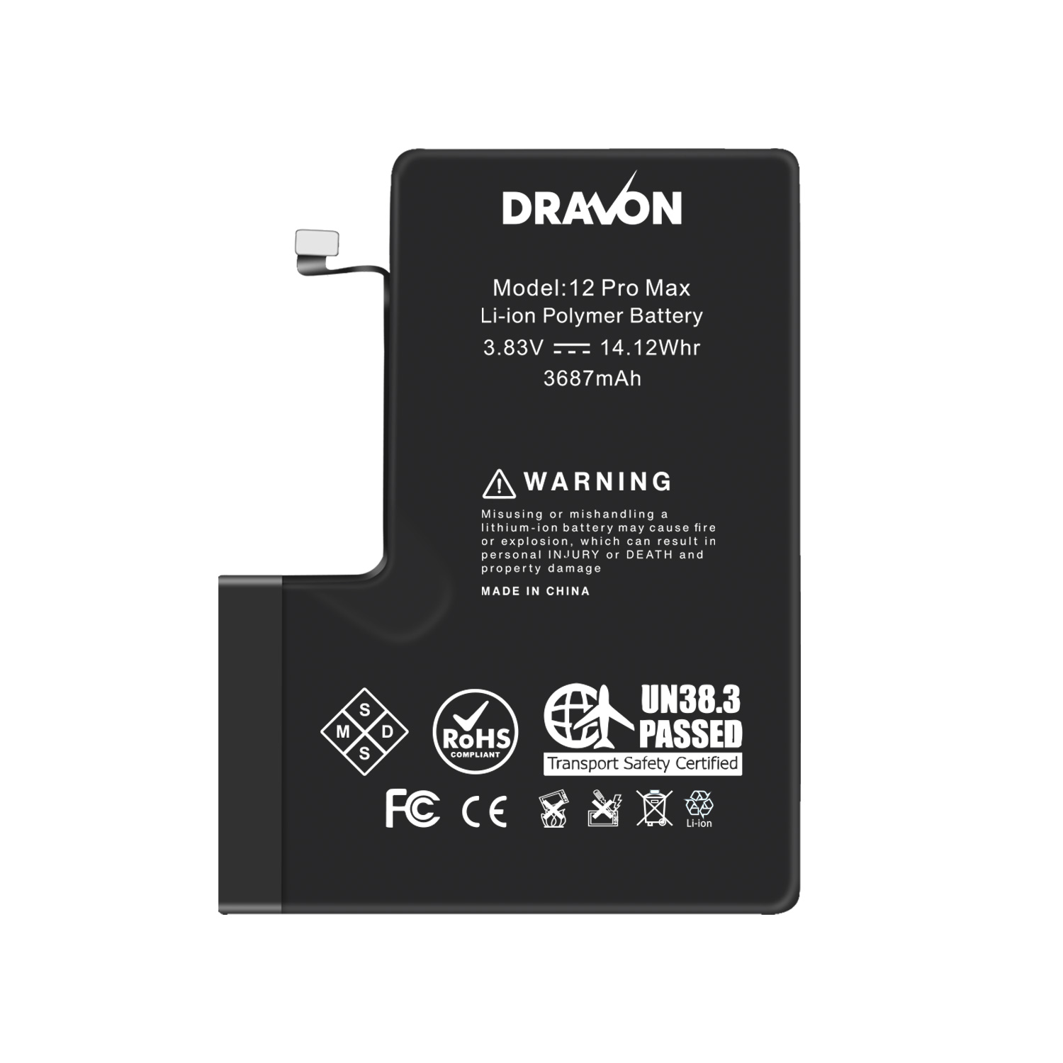 Replacement Battery Compatible for iPhone 12 Pro Max (DRAVON Plus)
