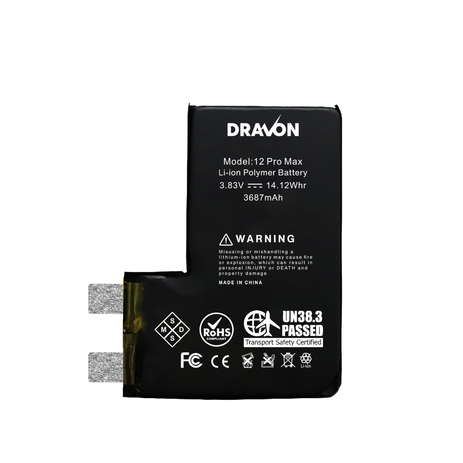 Replacement Battery Compatible for iPhone 12 Pro Max (Spot Welding Required) (DRAVON Cell)