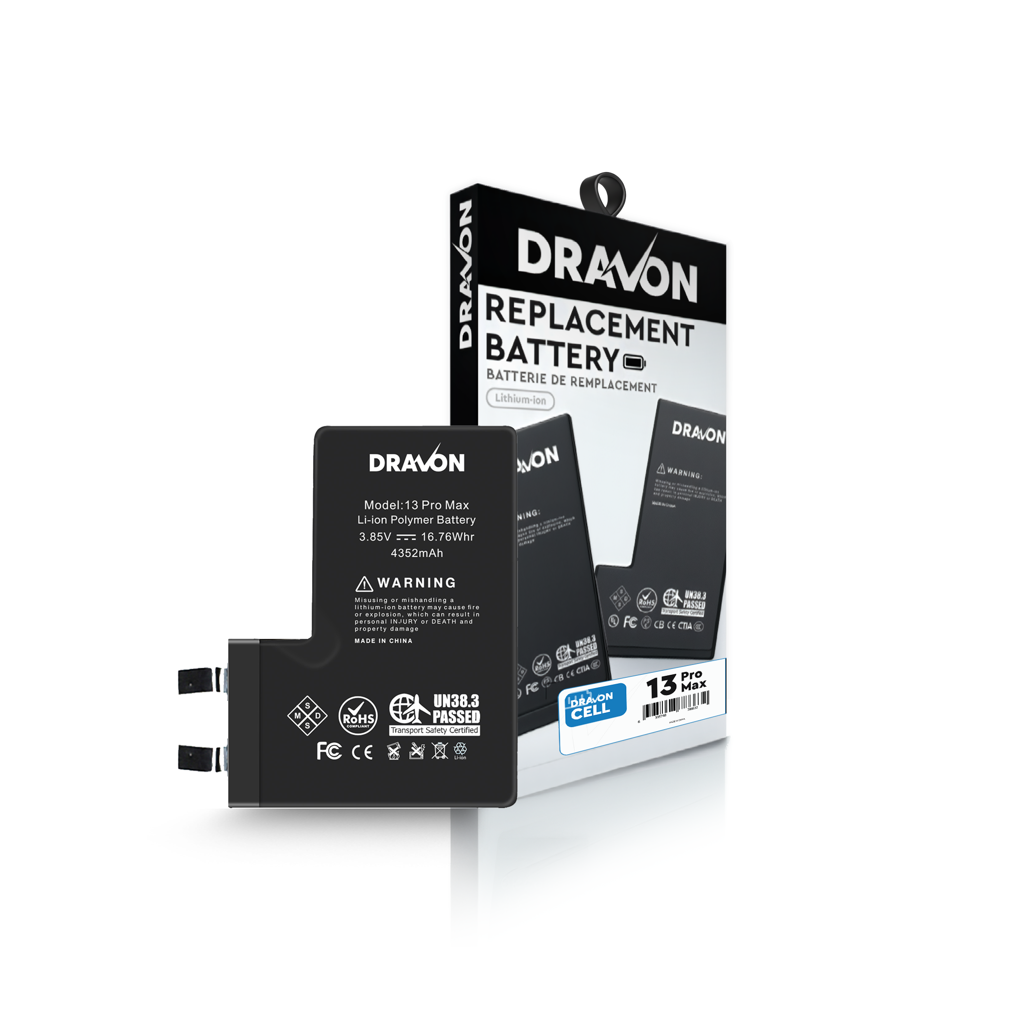Replacement Battery Compatible for iPhone 13 Pro Max (Spot Welding Required) (DRAVON Cell)