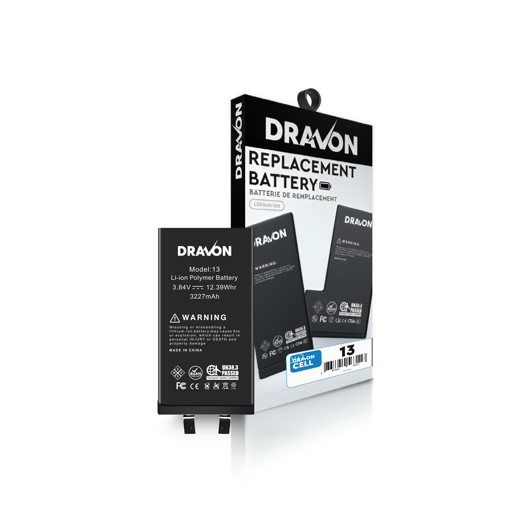 Replacement Battery Compatible for iPhone 13 (Spot Welding Required) (DRAVON Cell)
