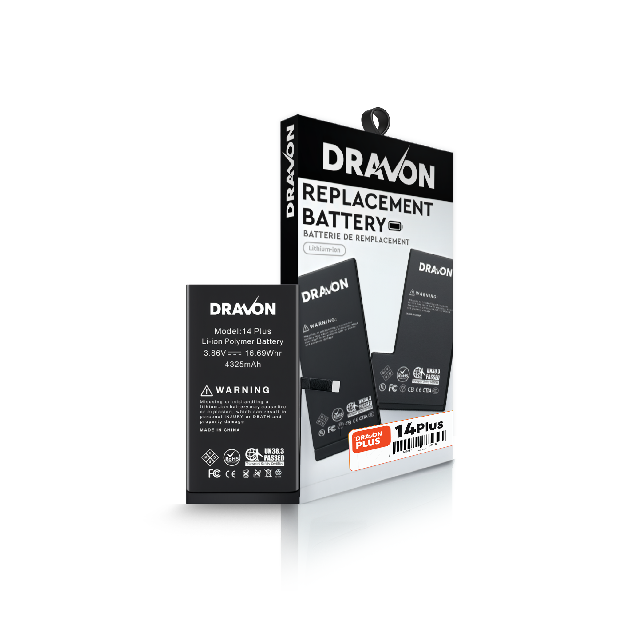 Replacement Battery Compatible for iPhone 14 Plus (DRAVON Plus)