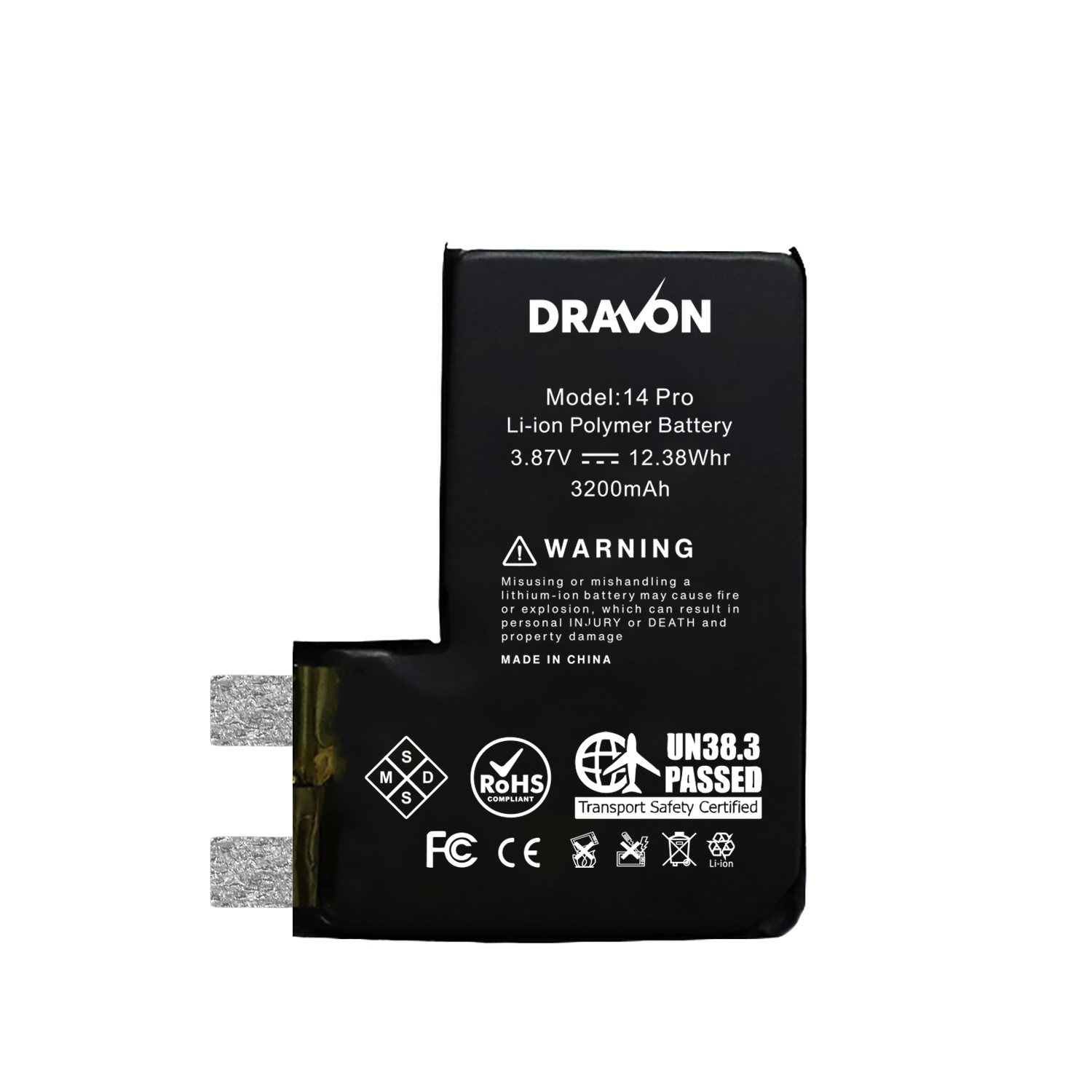 Replacement Battery Compatible for iPhone 14 Pro (Spot Welding Required) (DRAVON Cell)