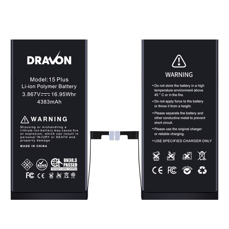 Replacement Battery Compatible for iPhone 15 Plus (DRAVON Ultra)