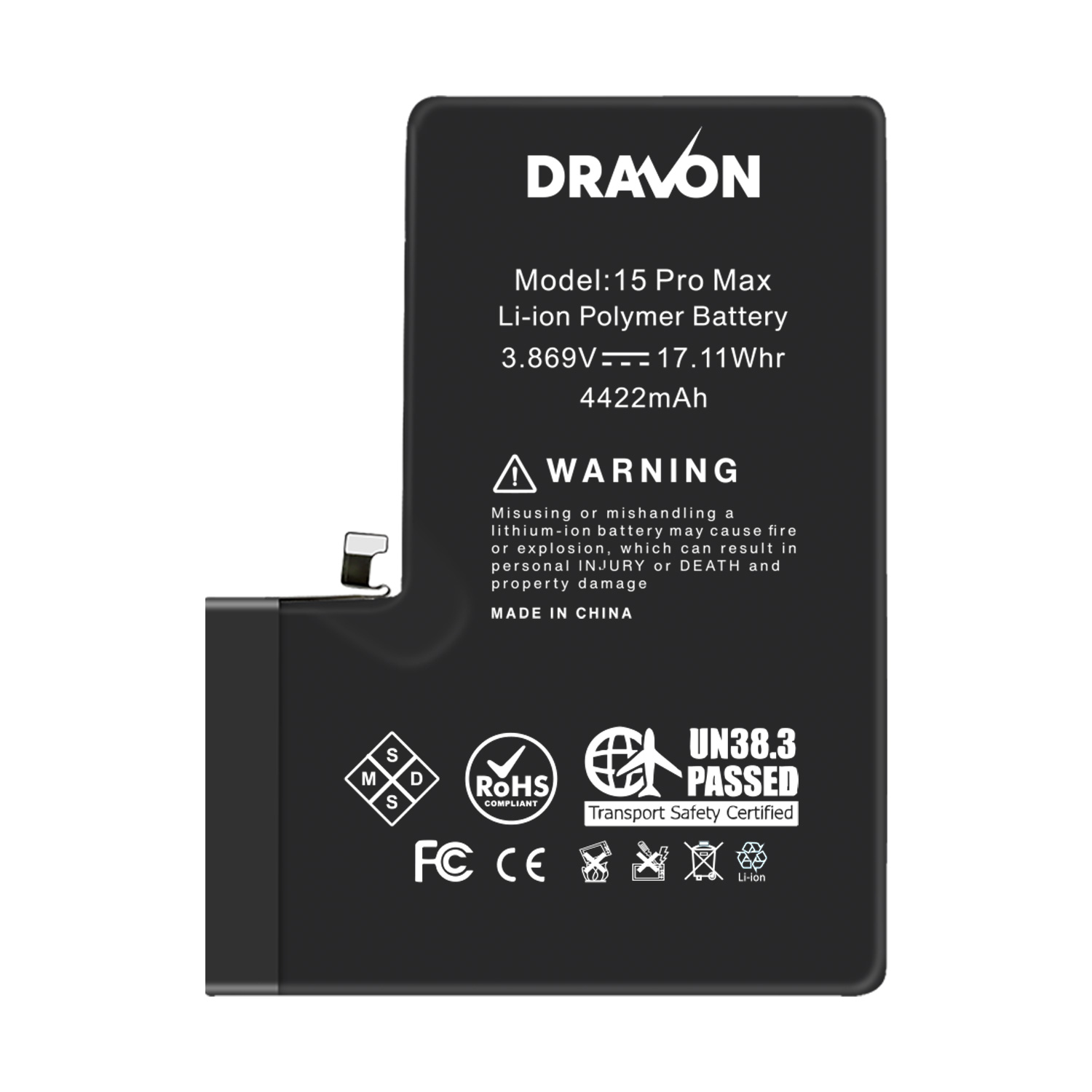 Replacement Battery Compatible for iPhone 15 Pro Max (DRAVON Plus)