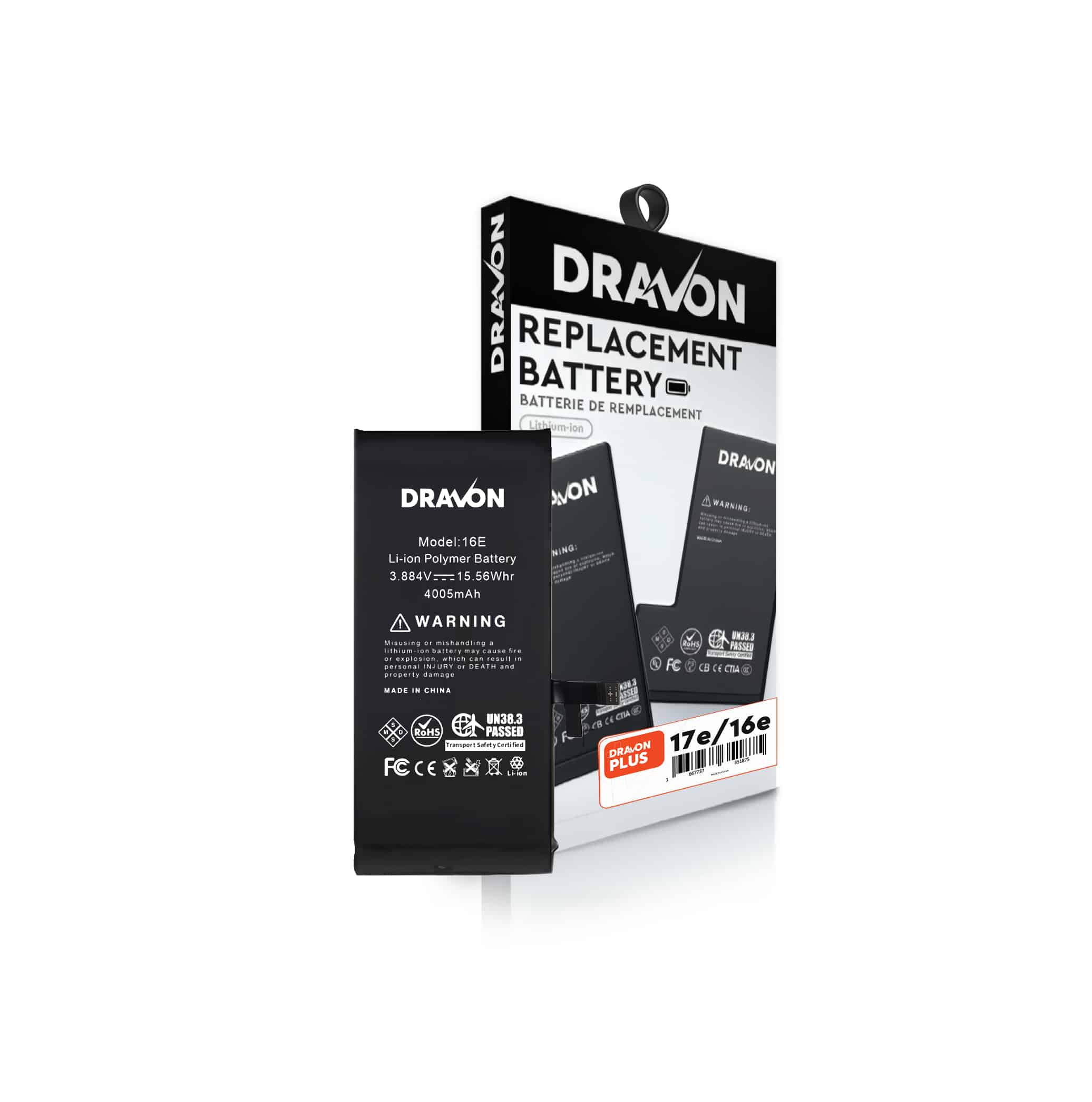 Replacement Battery Compatible for iPhone 16e / 17e (DRAVON Plus)