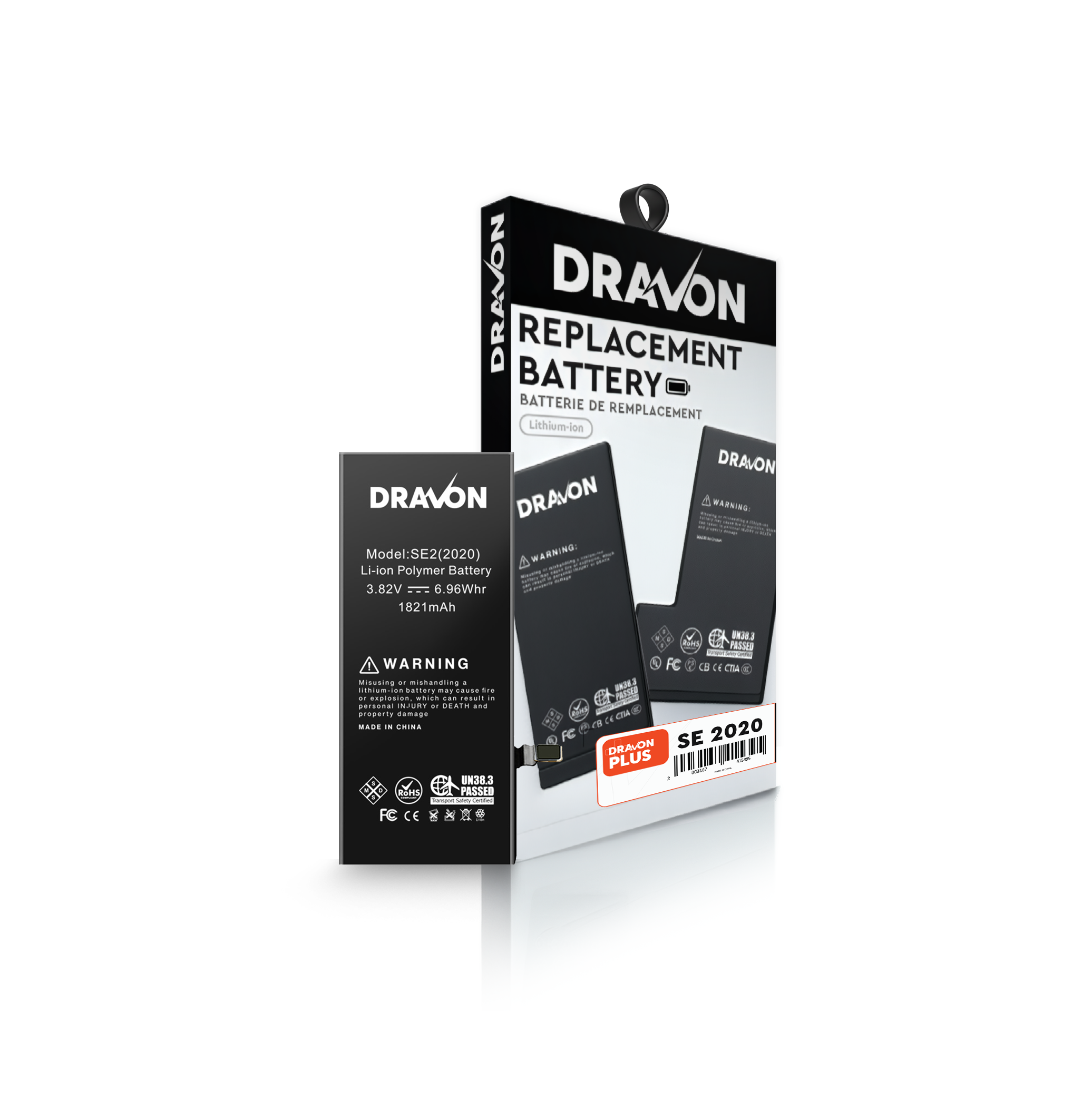 Replacement Battery Compatible for iPhone SE (2020) (DRAVON Plus)