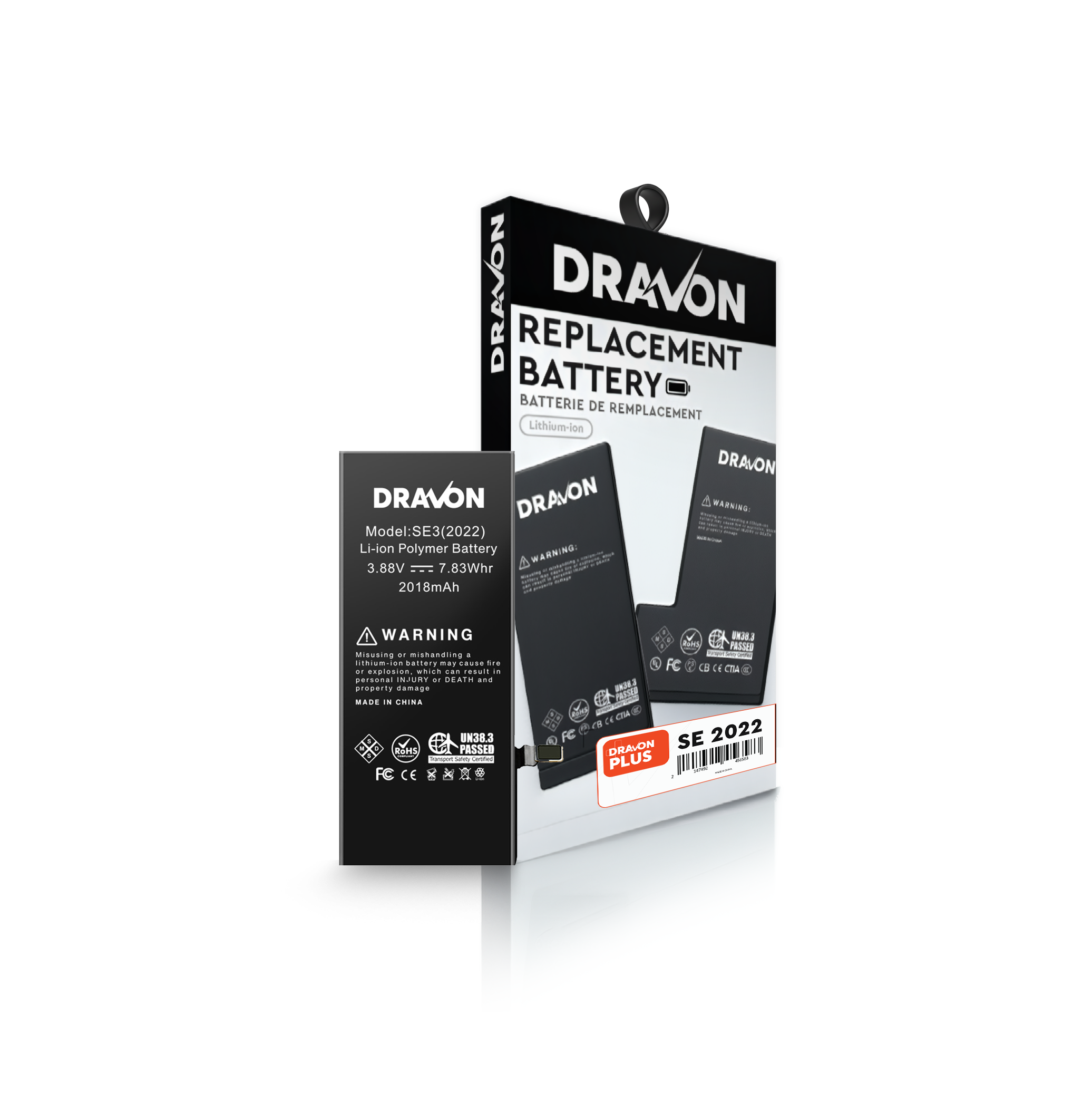 Replacement Battery Compatible for iPhone SE (2022) (DRAVON Plus)