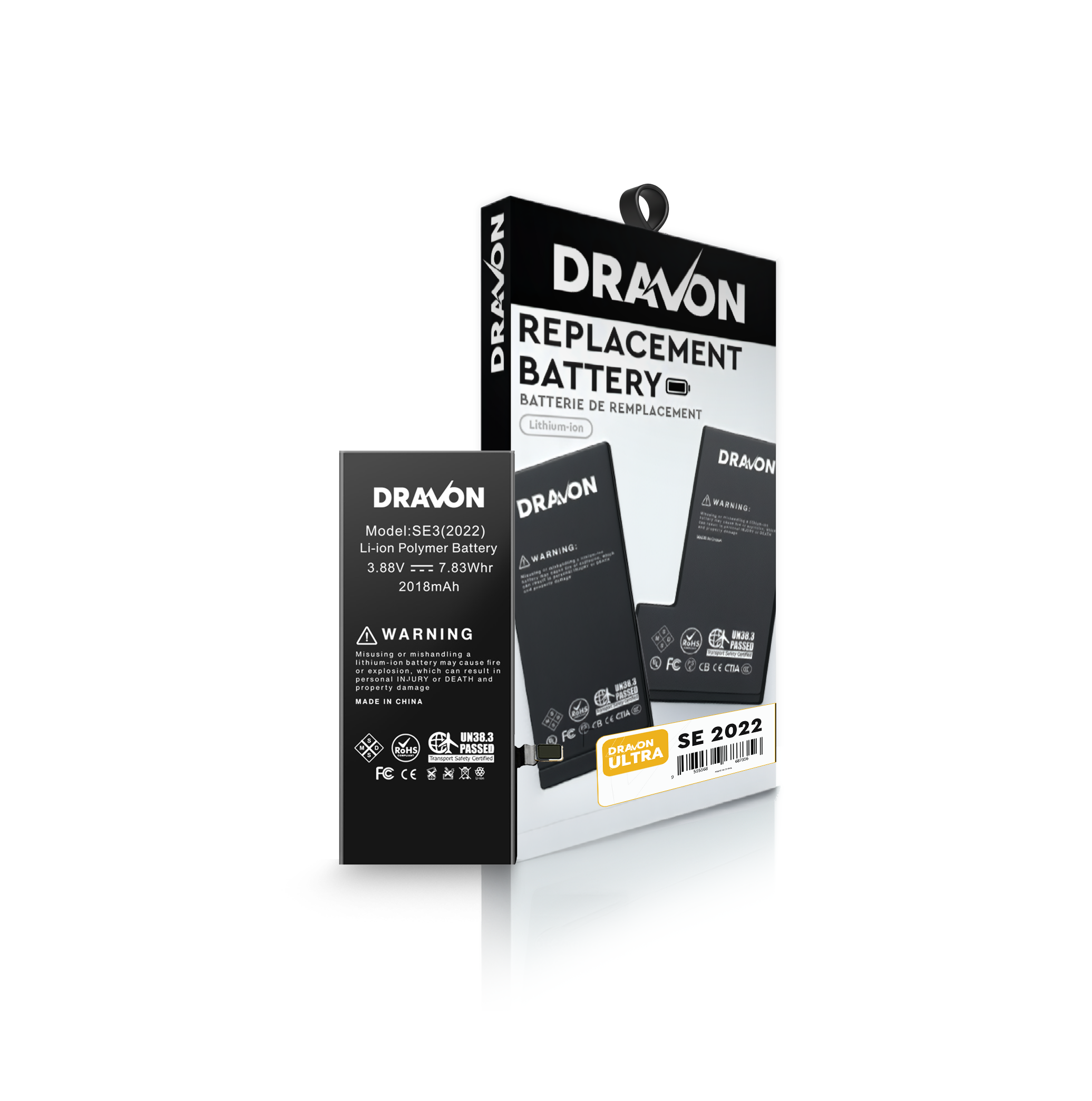 Replacement Battery Compatible for iPhone SE (2022) (DRAVON Ultra)