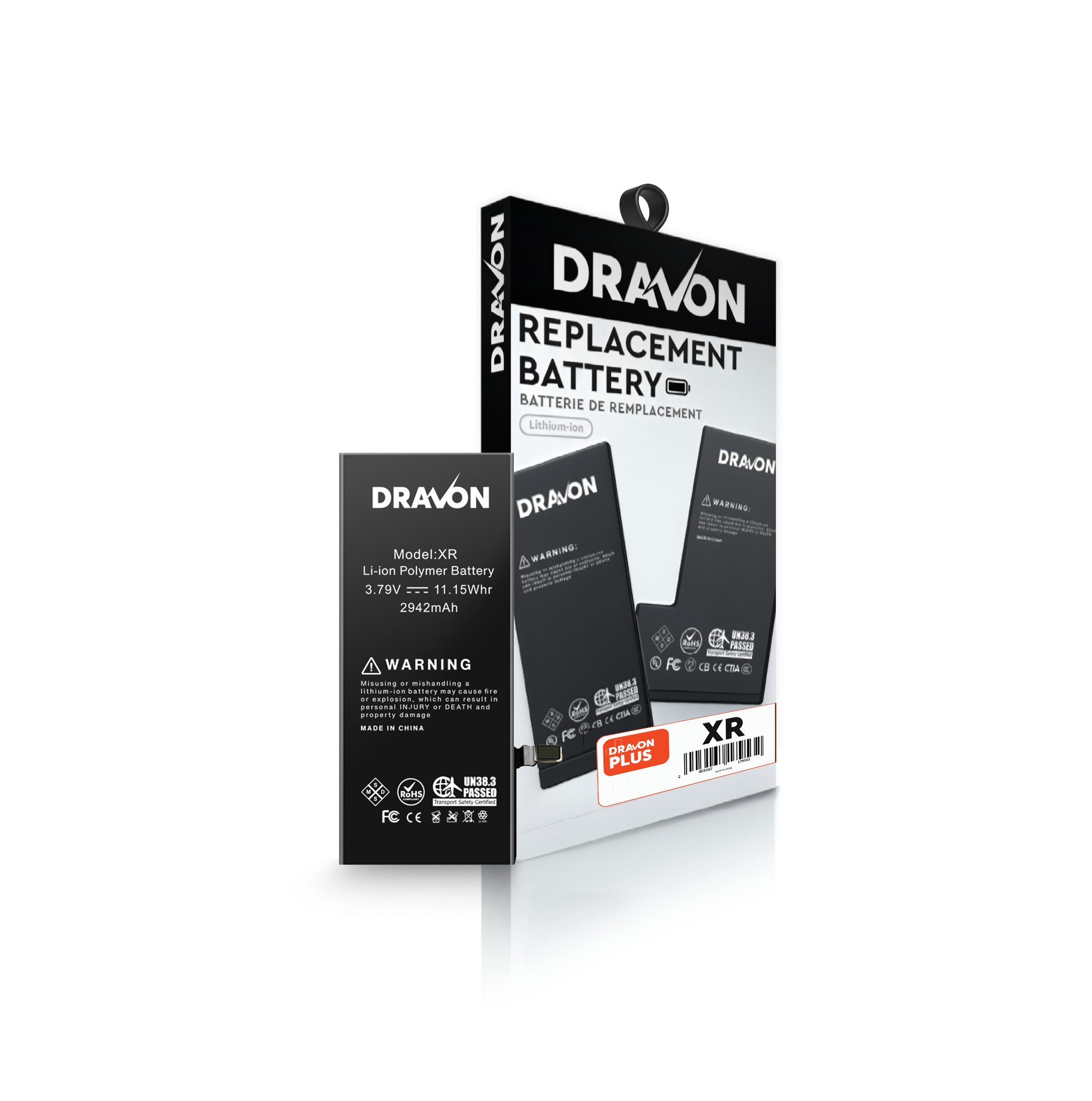 Replacement Battery Compatible for iPhone XR (DRAVON Plus)