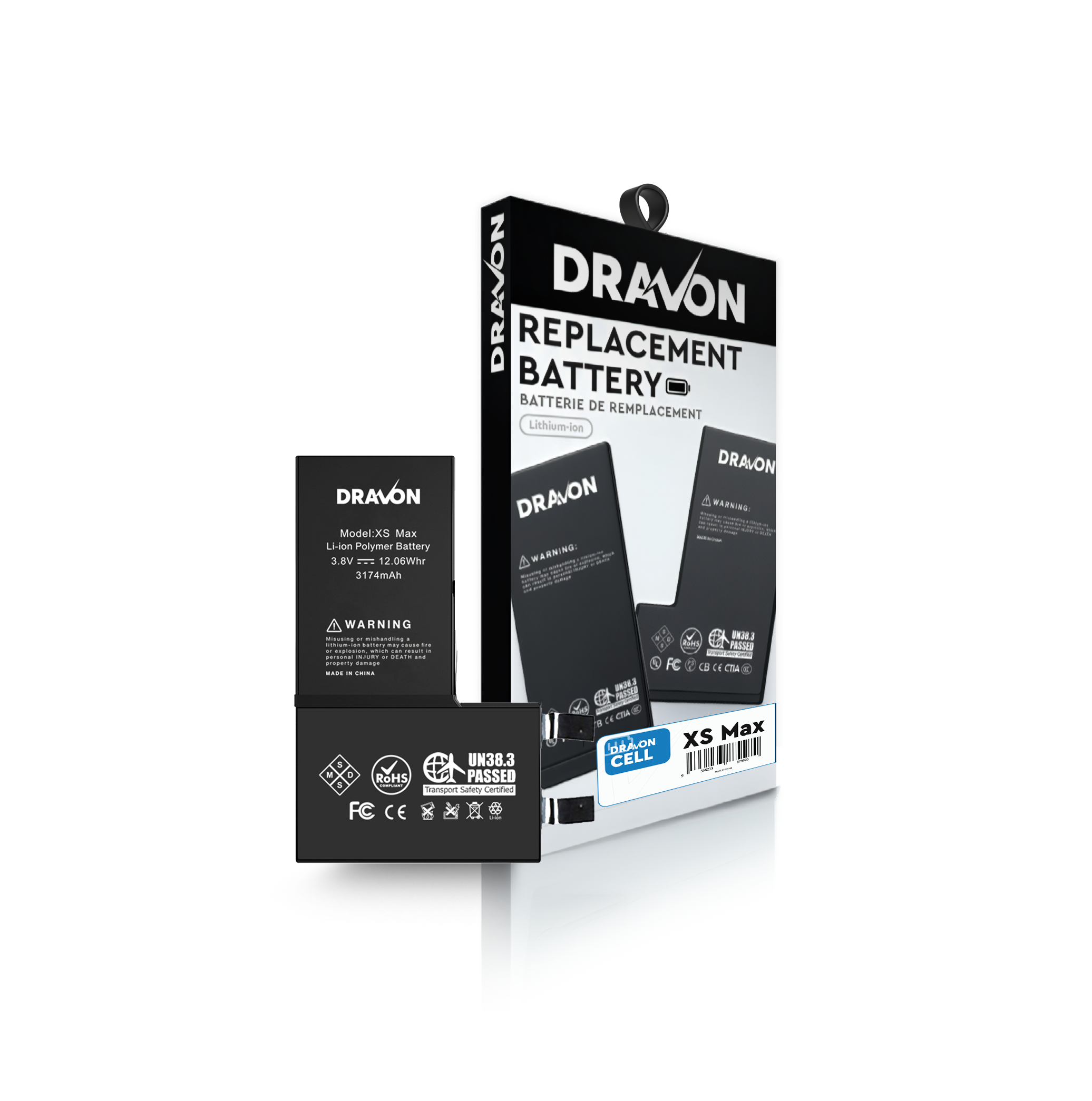 Replacement Battery Compatible for iPhone XS Max (Spot Welding Required) (DRAVON Cell)