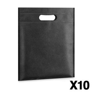 Reusable Shopping Bags (Non-Woven) (Pack of 10) - Black