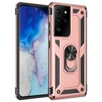 Armor Hybrid Military Case with Ring Kickstand For Samsung Galaxy S21 Ultra 5G - Rose Golden