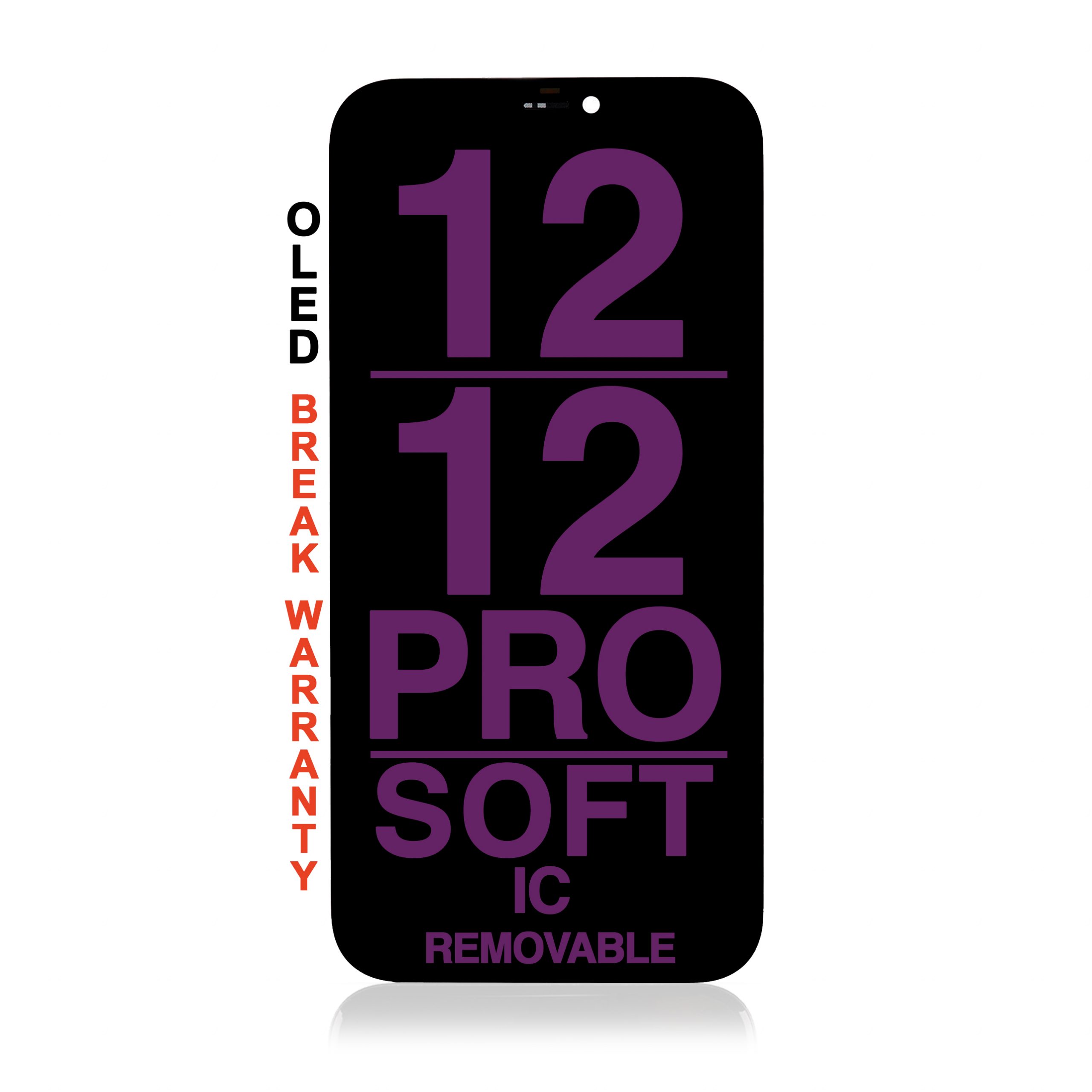 OLED Assembly with Steel Plate Compatible for iPhone 12 / 12 Pro (Soft) (IC Removable)