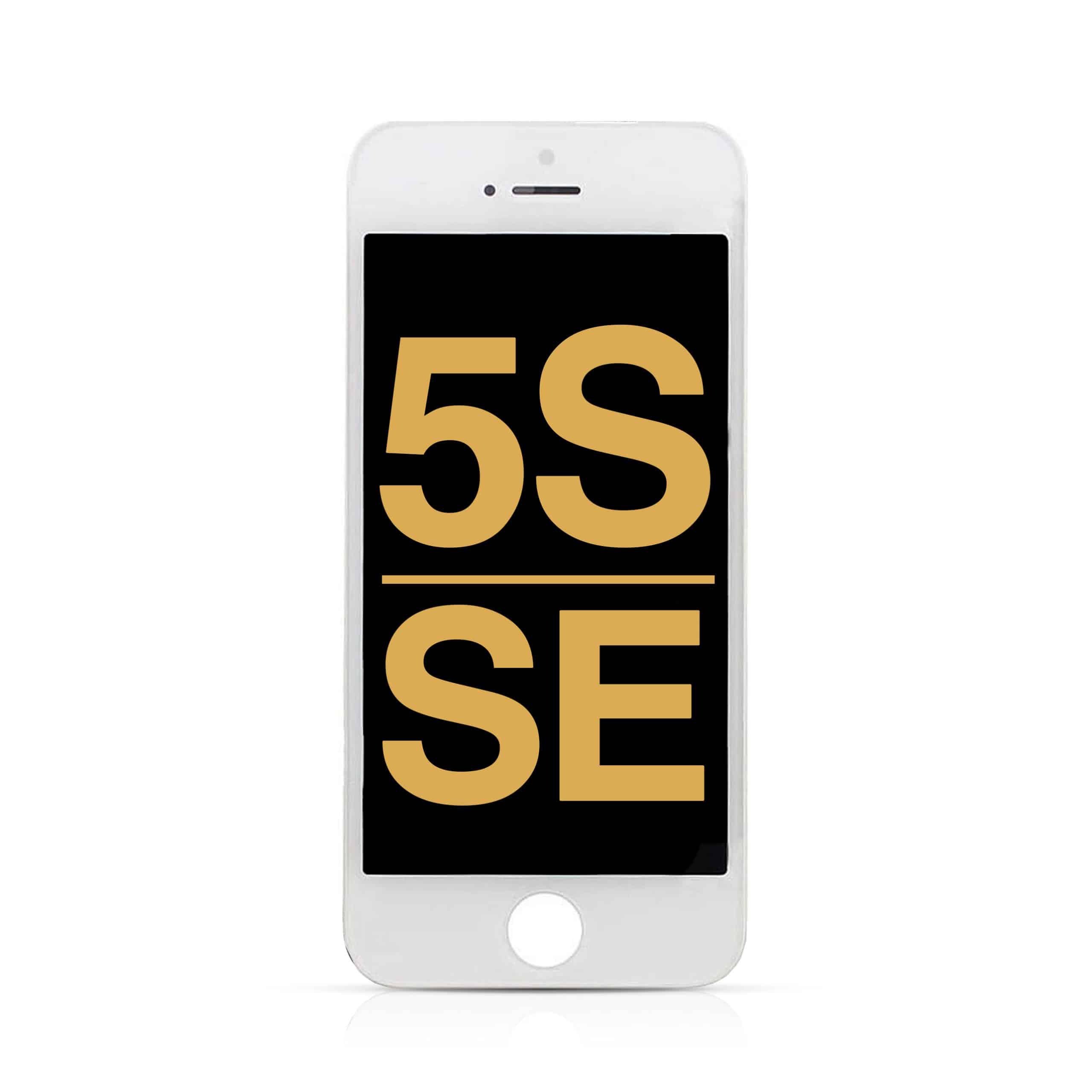 LCD Assembly with Steel Plate Compatible for iPhone 5S / SE (2016) (Refurbished) - White
