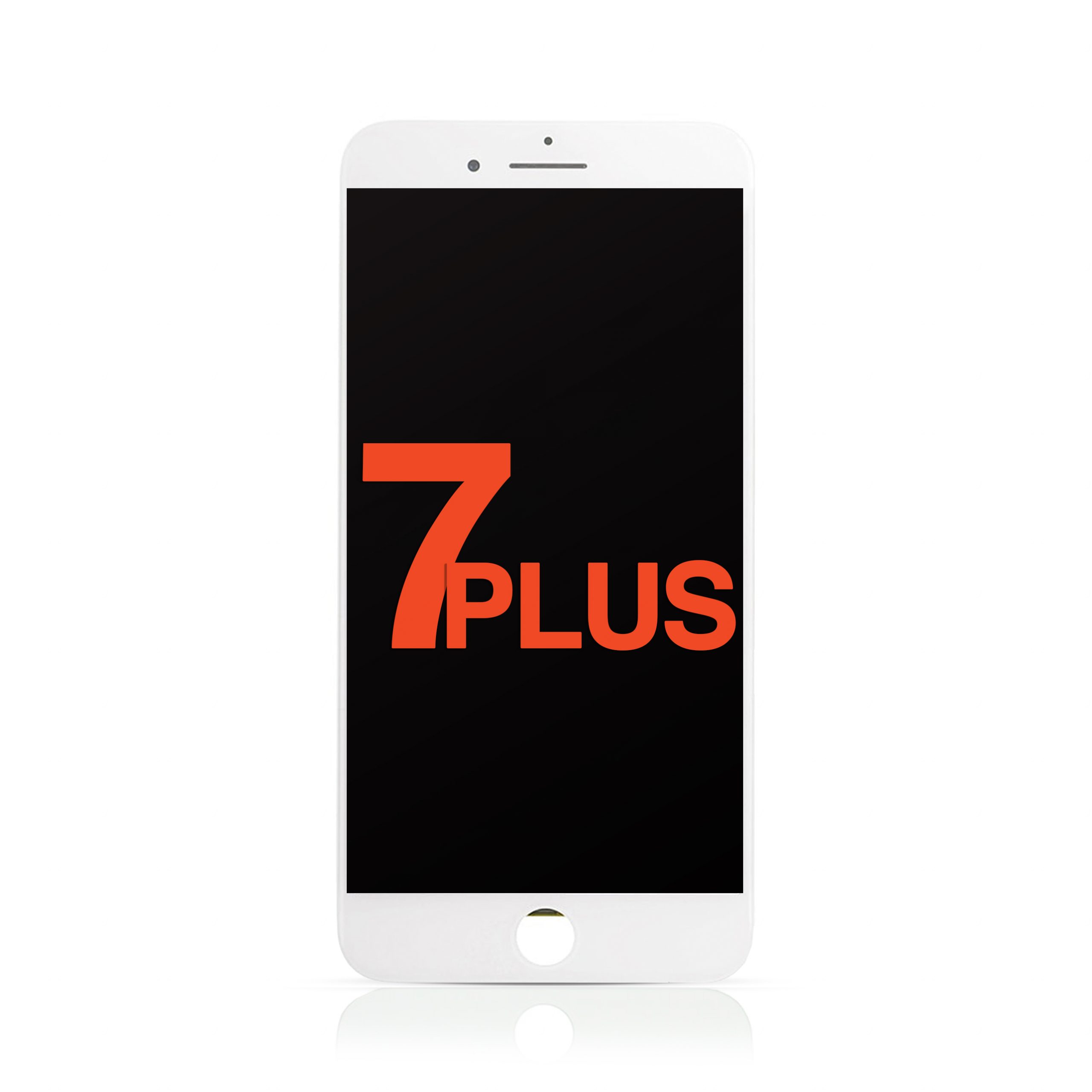 LCD Assembly with Steel Plate Compatible for iPhone 7 Plus (Aftermarket Plus / Incell) - White