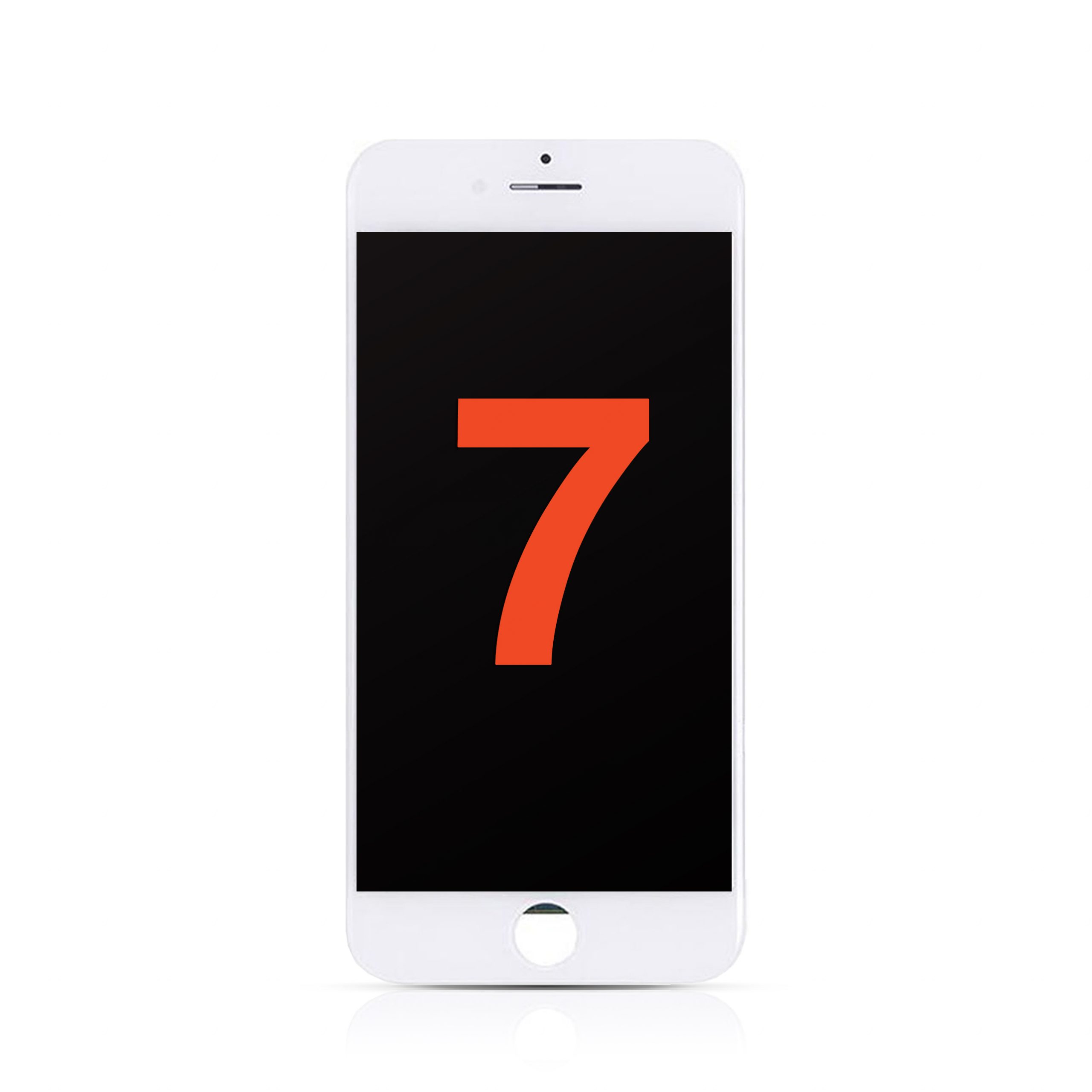 LCD Assembly with Steel Plate Compatible for iPhone 7 (Aftermarket Plus / Incell) - White