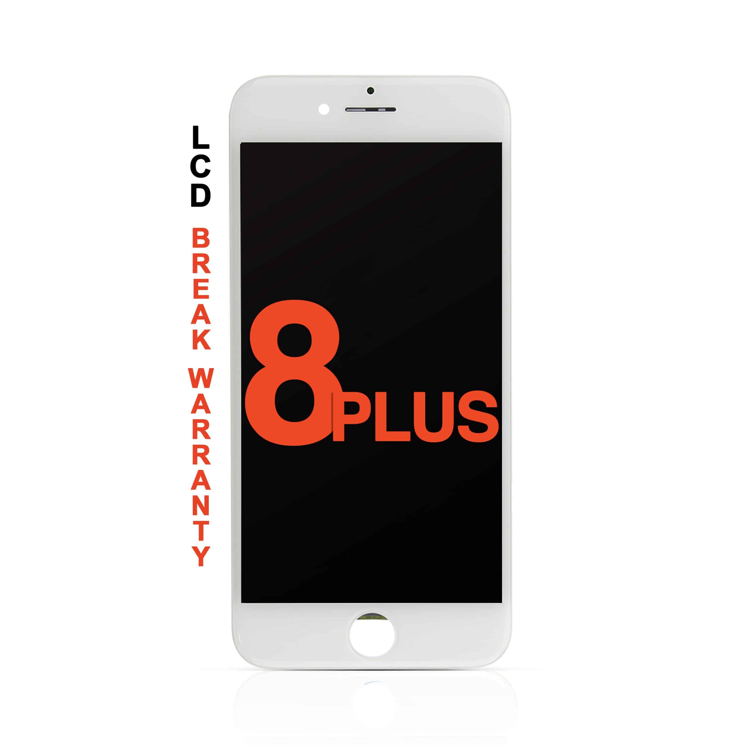 LCD Assembly with Steel Plate Compatible for iPhone 8 Plus (Aftermarket Premium / Incell) - White