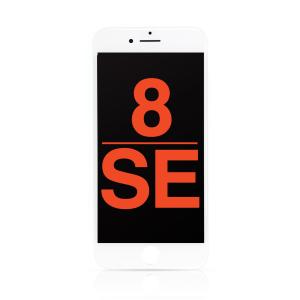 LCD Assembly with Steel Plate Compatible for iPhone SE (2022) / SE (2020) / 8 (Aftermarket Plus / Incell) - White