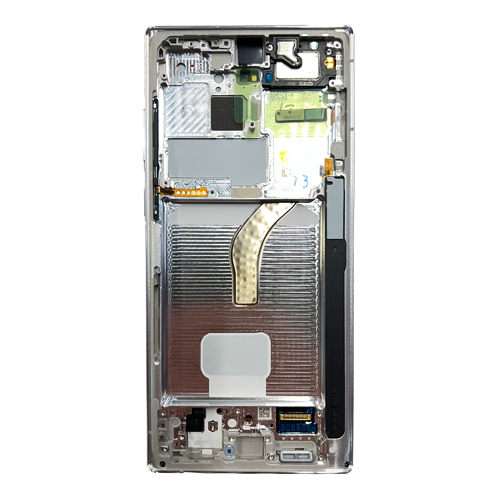 OLED Assembly With Frame Compatible for Samsung Galaxy S22 Ultra 5G (Refurbished) - Phantom White