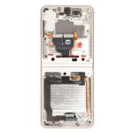 Service Pack - Battery and OLED Assembly With Frame Compatible for Samsung Galaxy Z Flip 3 5G - Cream